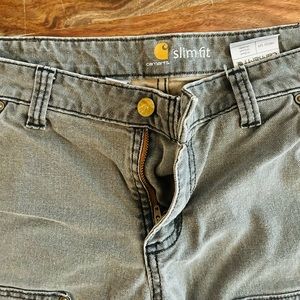 Carhartt women’s landscaping pants, olive green, size 10